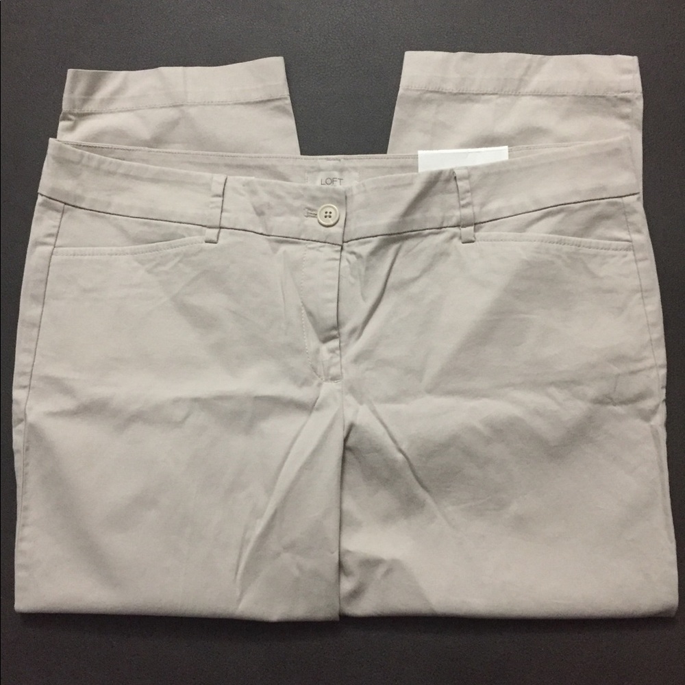 NWT Loft crop pants cream